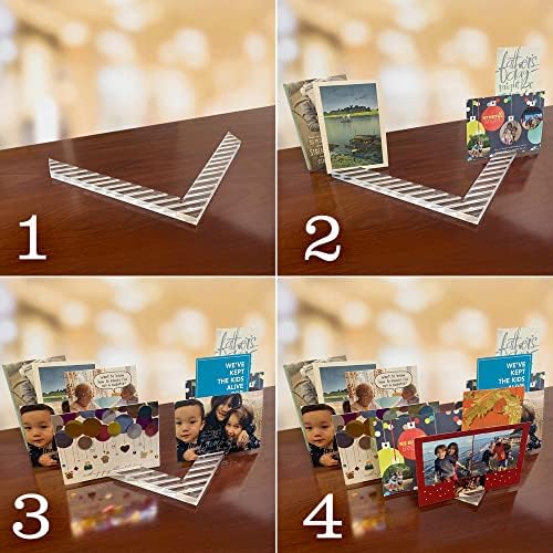 2-Pack Crystal Clear Acrylic Greeting Cards Display & Organizer | Unique Gift for Teacher or Home | Holds 60 Cards | For Table, Shelf, Desk, or Mantel