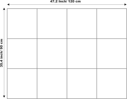 Blue Felt Bulletin Board 47"x35" | Felt Wall Tiles (12-Pack) | Large Cork Pin Board Alternative for Office, Home & Classroom | Blue Classroom Decor Office Supplies | Gray Blue