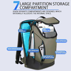 Shockproof Waterproof Laptop Backpack, 17-Inch Anti-Scratch Travel Backpack with Large Storage(Black/Gray/Green) (Olive green)