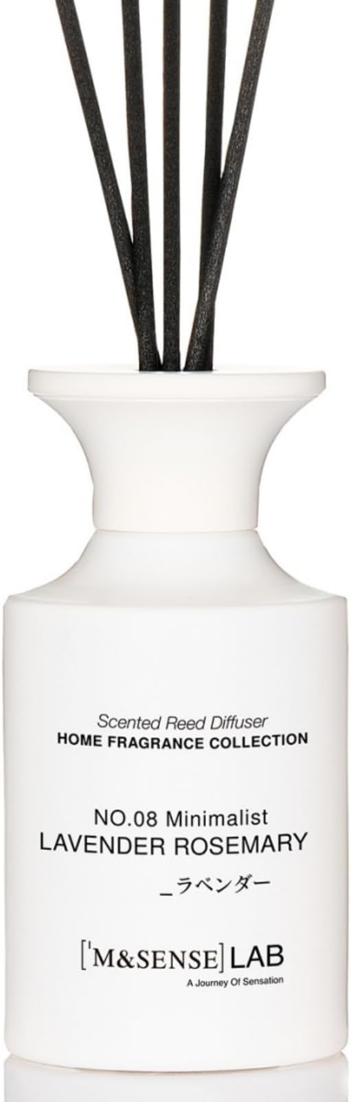 M&SENSE Reed Diffuser Set, 10.14 fl oz Large Reed Diffuser, Lavender Rosemary Scented with Natural Essential Oils, Long Lasting with 7 Sticks, Non-Toxic Home Fragrance Reed Diffuser for Bedroom