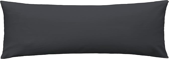 iMaylex Soft 100% Egyptian Cotton Zipper Pillow Case, Cozy and Lightweight Pillowcase, Easy Care, Dark Grey, Body, 20'' x 48''