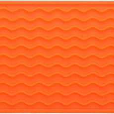 Silicone Dish Drying Mat for Multiple Usage,Easy clean,Eco-friendly,Heat-resistant Silicone Mat for Kitchen Counter or Sink,Refrigerator or Drawer Liner Orange S 12 inches x 6 inches