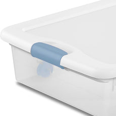 Sterilite 4-Pack Latching Box, Under Bed Storage Bins with Lids, Clear Plastic, 56 Quart - Heavy-Duty Organizing Containers for Closet, Bathroom, and Office