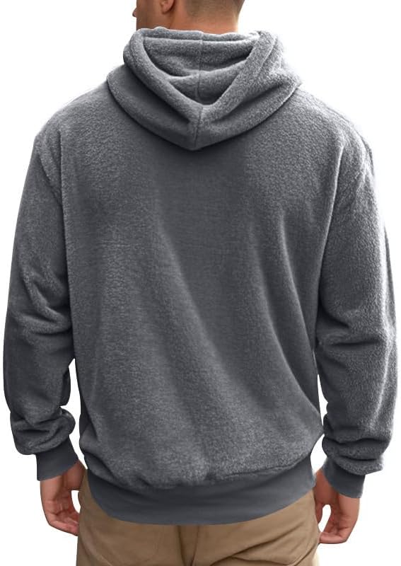 Men's Oversized Winter Soft Casual Sweatshirt with Double Sided Brushed Interior Cozy Gift for Holiday Season
