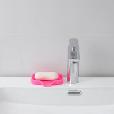 Silicone Bathroom Soap Dishes with Drain Spout-Bathroom and Kitchen Sink Organizer,Sponge Holder,Dish Soap Tray,Perfect for Dispenser,Scrubber,Bottle,Cup on Sink or Counter-Rose 4.9