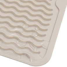 Silicone Dish Drying Mat for Multiple Usage,Easy clean,Eco-friendly,Heat-resistant Silicone Mat for Kitchen Counter,Sink,Bar,Bottle,or Cup Tapioca M 17 inches x 6 inches