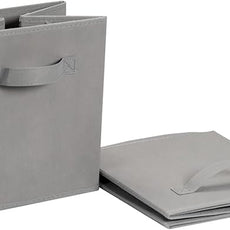 Amazon Basics Collapsible Fabric Storage Cube Bins Organizer with Handles, Sturdy, Gray, 13-x-13-x-13-inch, Pack of 6