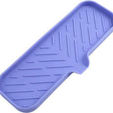 Silicone Bathroom Soap Dishes with Drain Spout-Bathroom and Kitchen Sink Organizer,Sponge Holder,Dish Soap Tray,Perfect for Dispenser,Scrubber,Bottle on Sink or Counter-Light Purple 12