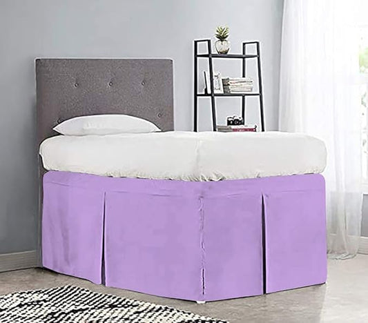 600TC -Dorm Bed Skirt - Split Corner Tailored Dorm Sized Bed Skirt - Dorm Room Essentials - Dorm Bed Skirt 100% Egyptian Cotton - Dorm Décor Bed Skirt Twin XL - 30" Drop (Lilac, Solid)