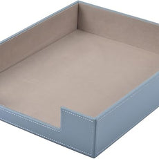 Leather Letter Tray, Office Supplies Desk Organizer for Mail Paper Files Magazines Jewelry Cosmetics,Luxury Letter Holder&Multipurpos Stackable Storage Box Office Desktop,Grey