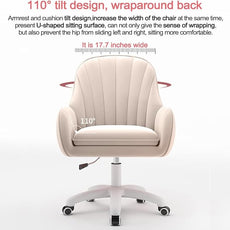 Home Office Chair Computer Chair with Mid-Back Upholstered Modern Tufted Computer Task Chair Swivel Height Adjustable Velvet Accent Chair.