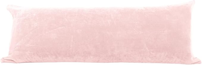 EVOLIVE Soft Micromink Polyester Body Pillow Cover 21''x54'', Pink, Zipper Closure