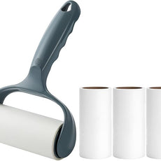 Lint Roller for Couch Furniture Dog Cat Bed Balliard Table Lint Remover for Pet Hair Ergonomic T Handle with 4 Extra Sticky Rolls (Navy Black)