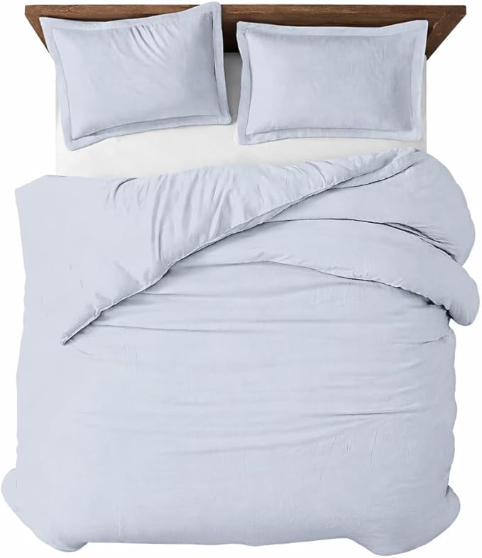 Kotton Culture 1 Pc California King Duvet Cover Only-100% Egyptian Cotton Sateen 600 Thread Count Ultra Soft Premium Durable Comforter Cover Zipper Closure & Corner Ties- (Sky Blue, 104" X 98")