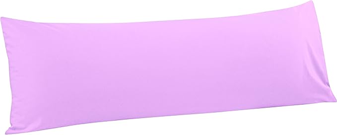 FLXXIE Body Pillow Cover - Super Soft Microfiber 20x54 Body Pillow Case - Envelope Closure, Wrinkle, Stain Resistant Lavender Body Pillow Cover, 20x54, Lavender