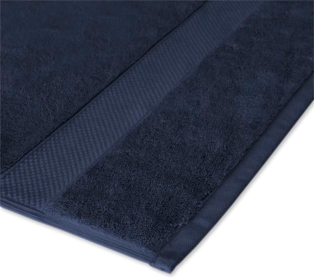 Maisonette Loft Egyptian Cotton Turkish Bath Towels, Soft, Absorbent, Ideal Quick Dry Large Luxury Bathroom Towel Set for Shower (30" x 58", 4 Pack), Navy Blue