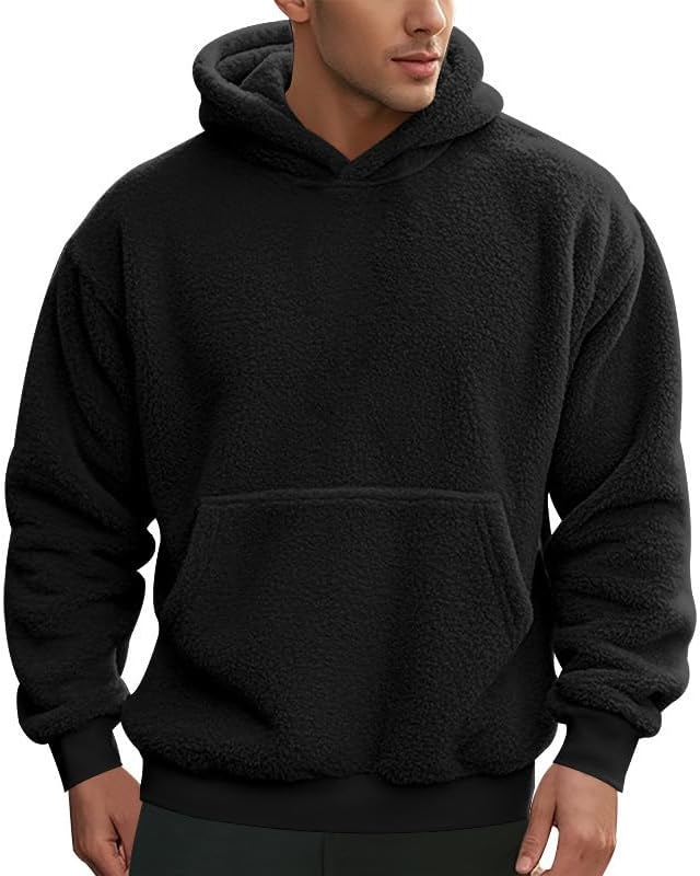 Men's Oversized Winter Soft Casual Sweatshirt with Double Sided Brushed Interior Cozy Gift for Holiday Season