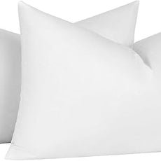 16X26 Oblong Feather & Down Pillow Insert, 100% Cotton Fabric, Set of 2, White
