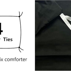 Amazon Basics Lightweight Microfiber 3-Piece Duvet Cover Set with Zipper Closure, Full/Queen, Black, Solid