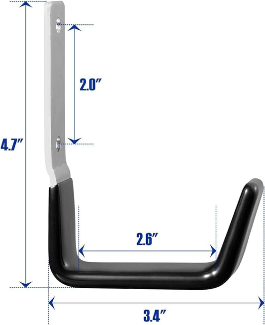 Heavy Duty Steel Garage Hooks,Garage Storage Utility Hooks,Anti-Slip Hanger, Tool Organizer,Steel Wall Mount Organizer, Garden Hose Hanger (Small-4PC)