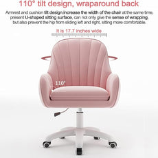Home Office Chair Computer Chair with Mid-Back Upholstered Modern Tufted Computer Task Chair Swivel Height Adjustable Velvet Accent Chair Suitable for Bedroom, Study