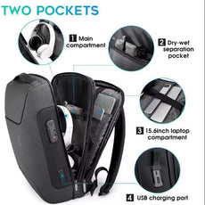 BANGE Anti Theft Business Backpack Fits 15.6 Inch Laptop,Smart Work Backpack with USB Charging Port for Office Work Airplane Business Travel