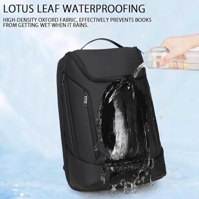 Shockproof Waterproof Laptop Backpack, 17-Inch Anti-Scratch Travel Backpack with Large Storage(Black/Gray/Green) (Grey)