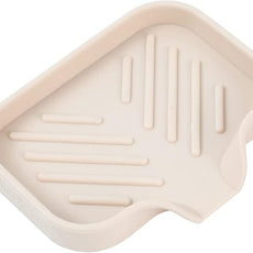 Silicone Bathroom Soap Dishes with Drain Spout-Bathroom and Kitchen Sink Organizer,Sponge Holder,Dish Soap Tray,Perfect for Dispenser,Scrubber,Bottle,Cup on Sink or Counter-Tapioca 4.9