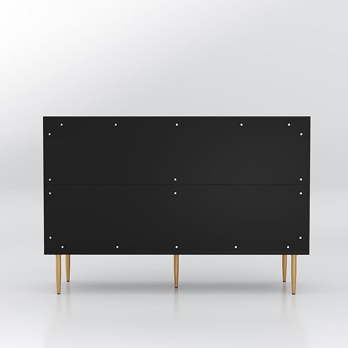 48" Sideboard Buffet Cabinet with Storage,Modern Accent Cabinet with 4 Door and Removable Shelves,Credenza Buffet Table for Living Room,Dinning Room,Entryway,Black