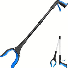Grabber Reacher Tool - 32” Extra Long Foldable Gripper and Reaching Tool - Heavy Duty Pick Up Stick Grabbers for Seniors, Trash, Surgery Recovery Must Haves Gifts (Black Blue)