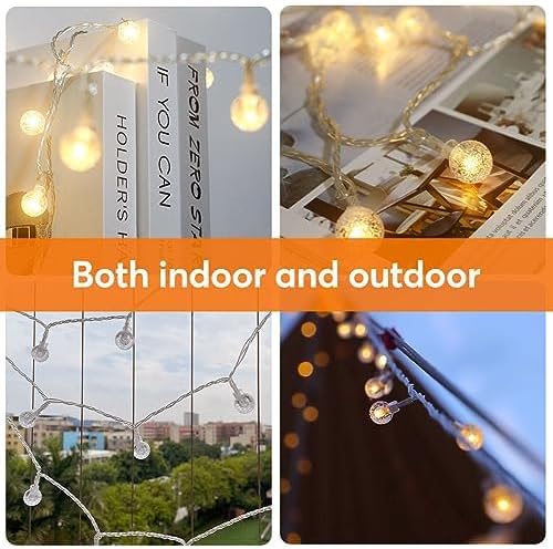 116ft Color Changing String Lights, 200 LED Multicolor & Warm White Crystal Globe Lights with Remote, 11 Modes, IP44 Waterproof, Plug in Fairy Lights for Indoor Outdoor Christmas Party Garden
