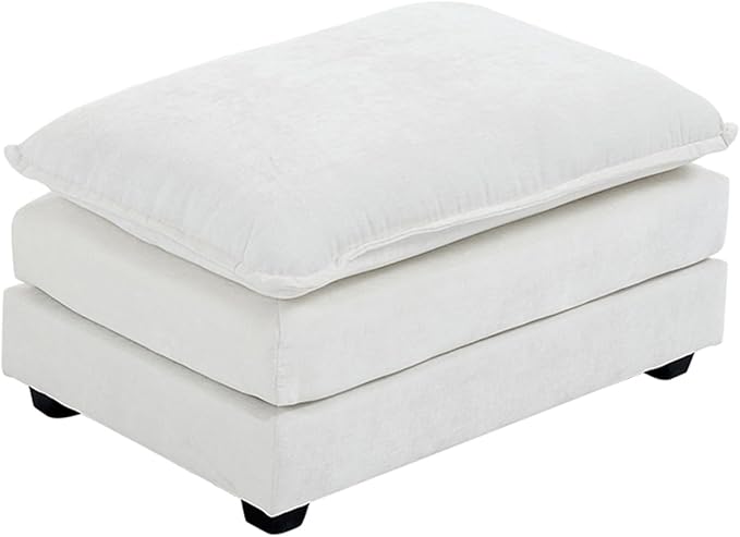 VINGLI 36.6" Big Cloud Comfy Ottoman Chenille Cream White