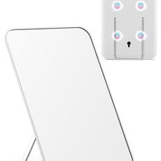 OMIRO Magnetic Locker Mirror for School, 8 x 5 inches Desk Makeup Mirror with Foldable Stand and Hanging Hole for Shaving, Strong Magnets for Secure Attachment,White