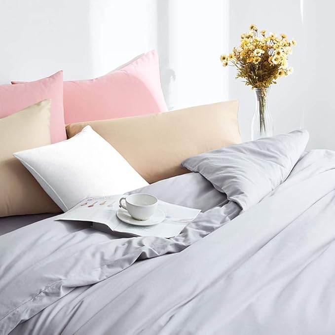 FLXXIE Microfiber Pillow Cases Queen Size Set of 2, Soft Pillowcases with Envelope Closure, Wrinkle Resistant Pillow Covers, 20x30, Pink
