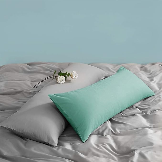 FLXXIE Body Pillow Cover - Super Soft Microfiber 20x54 Body Pillow Case - Envelope Closure, Wrinkle, Stain Resistant Sea Green Body Pillow Cover, 20x54, Sea Green