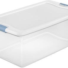 Sterilite 24-Pack Latching Box, Under Bed Storage Bins with Lids, Clear Plastic, 106 Quart - Heavy-Duty Organizing Containers for Closet, Bathroom, and Office