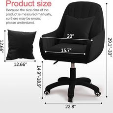 Home Office Chair Computer Chair with Mid-Back Upholstered Modern Tufted Computer Task Chair Swivel Height Adjustable Velvet Accent Chair Suitable for Bedroom, Study