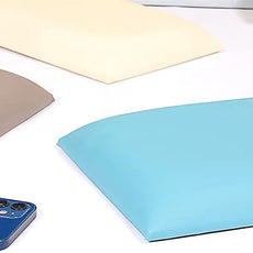 3D Anti-Collision Wall Padding for Kids, Peel and Stick Upholstered Wall Panels, Queen Headboard, Playroom Decorative Protection, Pack of 2 Panels Sized 23.6' X 11.8' (Sky Blue)