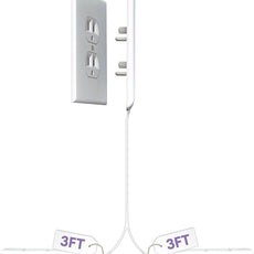 Sleek Socket Original & Patented Ultra-Thin Outlet Concealer with Cord Concealer Kit, Flat Extension Cord with Multi Outlets Power Strip, Ideal for Home Improvement, Hide Bulky and Messy Cords