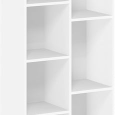 Furinno LUDER Book Shelf, 7-Cube Bookshelf, Bookcase, 9.4 x 19.5 x 41.7, for Living Room, Bedroom, Home Office, White