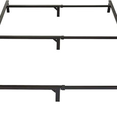 Amazon Basics Metal Bed Frame(Box Spring Required), 9-Leg Base for Box Spring and Mattress, King, Tool-Free Easy Assembly, Black