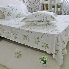 FADFAY White Floral Print Bed Sheet Sets 4-Piece Full