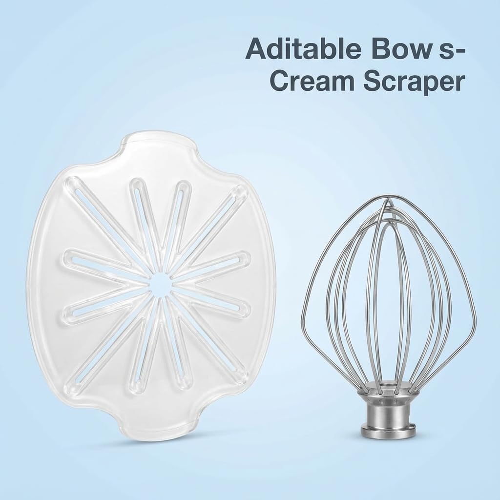 Blender Cream Scraper Accessory for Stand Mixers, KitchenAid Whisk Scraper, Automatic Bowl Scraper Paddle for Baking and Mixing (transparent)