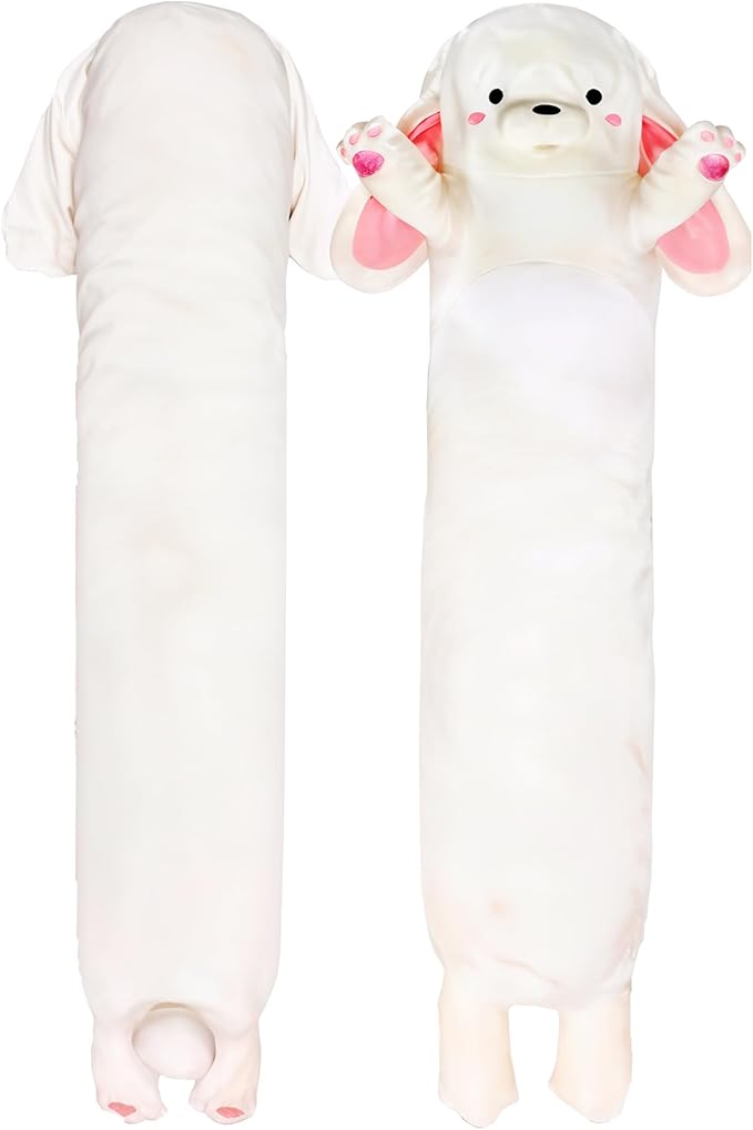 Big Bunny Plush Body Pillow for Kids | Long Stuffed Animal Cuddle Pillow | Soft Hugging Toy | Plushie Gift for Girls & Boys | Long Plush Body Pillow for Sleep & Comfort | Medium, 35 Inches