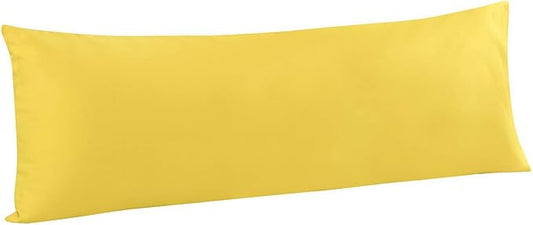 FLXXIE Body Pillow Cover - Super Soft Microfiber 20x54 Body Pillow Case - Envelope Closure, Wrinkle, Stain Resistant Yellow Body Pillowcase 20x54, Yellow
