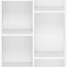 Furinno LUDER Book Shelf, 7-Cube Bookshelf, Bookcase, 9.4 x 19.5 x 41.7, for Living Room, Bedroom, Home Office, White