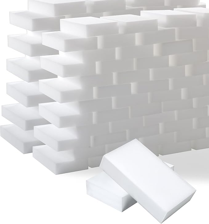 100 Pack Magic Cleaning Sponges Eraser, Multi-Functional Melamine Sponge Foam Cleaning Pads for Household Kitchen Bathroom Furniture Bathtub Sink Cleaning Kitchen Dish Sponge, 10x6x2cm