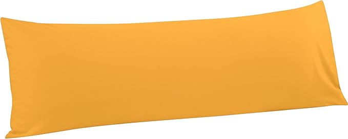 FLXXIE Body Pillow Cover - Super Soft Microfiber 20x54 Body Pillow Case - Envelope Closure, Wrinkle, Stain Resistant Ginger Yellow Body Pillow Cover, 20x54, Ginger Yellow