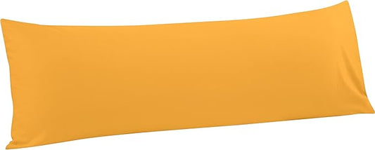 FLXXIE Body Pillow Cover - Super Soft Microfiber 20x54 Body Pillow Case - Envelope Closure, Wrinkle, Stain Resistant Ginger Yellow Body Pillow Cover, 20x54, Ginger Yellow