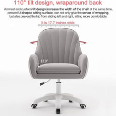 Home Office Chair Computer Chair with Mid-Back Upholstered Modern Tufted Computer Task Chair Swivel Height Adjustable Velvet Accent Chair